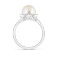 thumbnail image 2 of ANGARA South Sea Cultured Pearl & Diamond Halo Bypass Ring in 14K White Gold for Women | June Birthstone, Birthday, Anniversary, Jewelry Gift for Women | Pearl Ring, 2 of 9