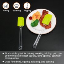 2pcs Kitchen Utensils Flexible Silicone Spatula Heat Resistant Rubber Scraper Cooking Baking Green