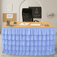 thumbnail image 4 of CSSJKYJ Blue Table Skirt Tutu Ruffled Tablecloth for Classroom Teacher Desk Skirt Supplies for Princess Women Birthday Party Cake Dessert Decorations, 6FT（2pcs）, 4 of 7