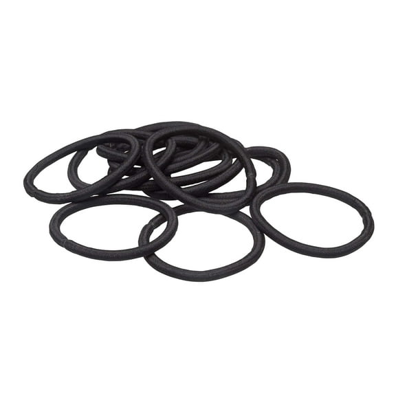 Allure Metal Free Black Ponytail Holders, Thick