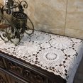thumbnail image 1 of USTIDE 2pcs 100% Cotton Crochet Lace Rectangular Table Runner Ecru Dresser Scarf Doilies White 11 Inch X23 Inch, 1 of 5