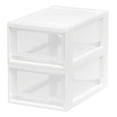 Iris Usa 6qt Plastic Storage Modular Stacking Drawers Set Of 2