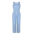 thumbnail image 5 of SELONE Jumpsuits for Women Dressy Denim Jean Long Pant Sleeveless Ladies Travel Comfortable Vacation Fancy Jumpsuits for Women Cute Rompers for Women Casual Jumpsuits for Women Light blue S, 5 of 6