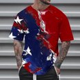 thumbnail image 2 of BiZtdJrK Men's American USA Flag Patriotic T-Shirts 4th of July Outfits Cotton Summer Short Sleeve Shirt Big and Tall Tops Multicolor S Spring Savings, 2 of 6