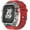 Red, variant on Transparent Designer Rugged Case with Band For Apple Watch Series 10 46mm (2024) Bands, Luxury Crystal Clear Military Protective Cover Bumper Tactical for iWatch Series 10 46mm (2024) Men Women Strap