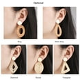 thumbnail image 5 of 1 Pair Rattan Earrings Boho Straw Woven Earrings Handmade Wicker Drop Earrings Dangle Geometric Statement Earrings Hand-Knitted Straw Geometric Drop & Dangle Earrings for Women Girls, 5 of 5