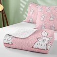 thumbnail image 4 of Erosebridal Bunny Twin Quilt Set for Girls, Happy Faces Twin Coverlet Set, 2-Piece 1 Bedspread and 1 Pillowcase, 4 of 7