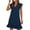 Dark Blue, variant on Stamzod Summer Dresses for Women 2025 Fashion Solid Color V-Neck Cap Sleeve Ruffle Knee Length Dress Casual Loose Fit A-Line Dresses for Women Hot Pink S