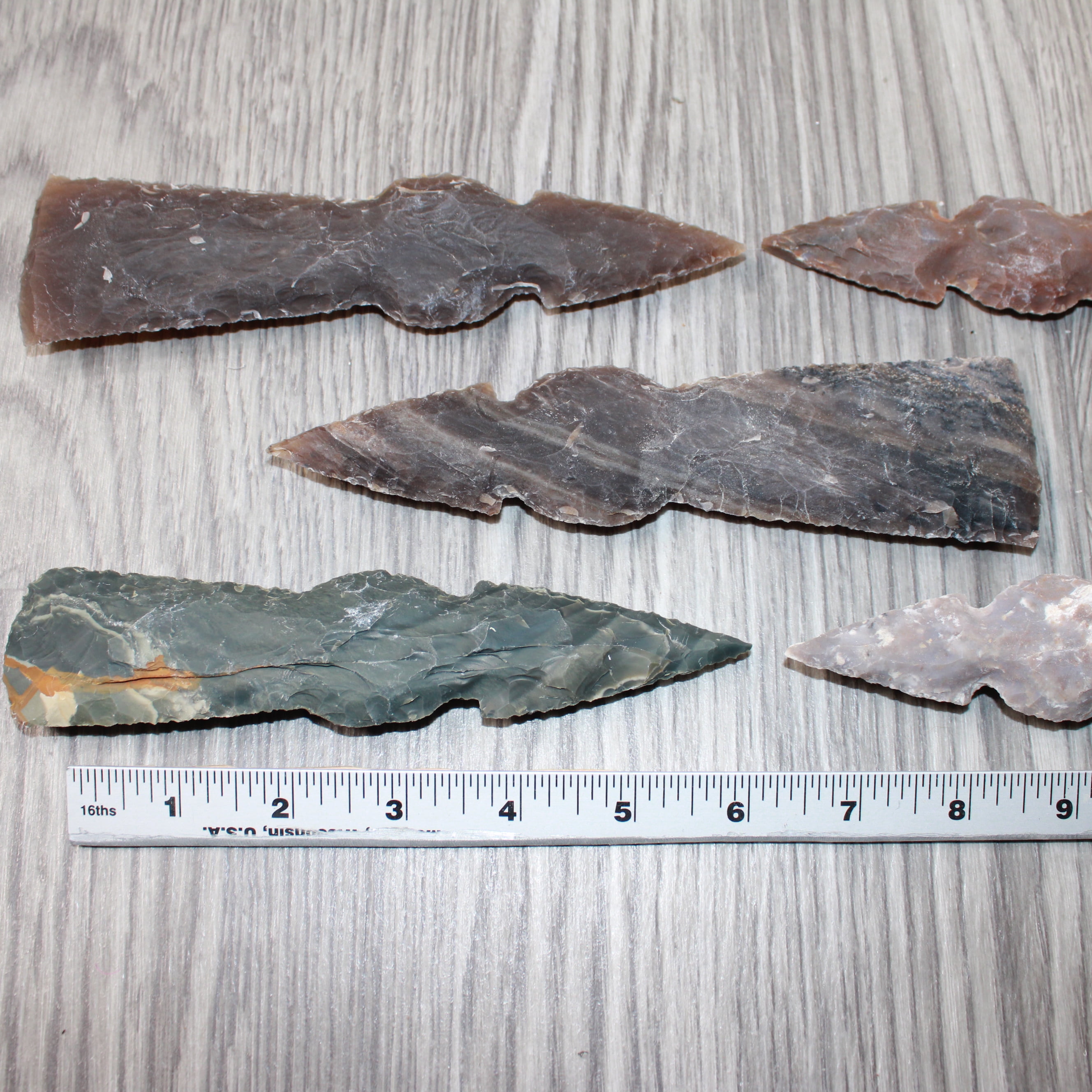 5 Stone Ornamental Tomahawk Heads  #5264    Agate Jasper Axe Hatchet Ax