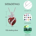 thumbnail image 7 of Blaniy Sterling Silver January Birthstone Heart Necklace Butterfly Pendant Jewelry Gift for Women, 7 of 7