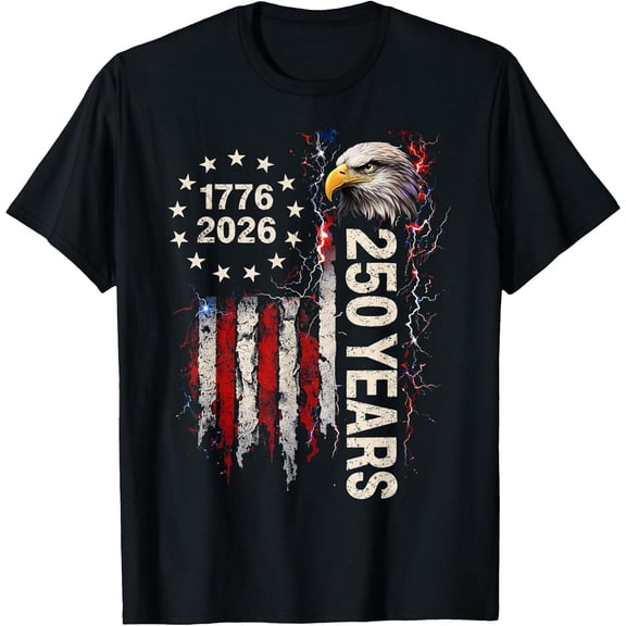 Men's 250 Years America Anniversary 250th Independence Day Freedom T-Shirt, Comfortable Breathable Soft Tee, Men's 100% Cotton Graphic T-Shirt 180gsm