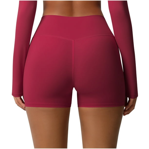 Karight Women's High Waist No Front Seam Scrunch Butt Biker Shorts Booty Lifting Biker Comfy Scrunch Yoga Shorts