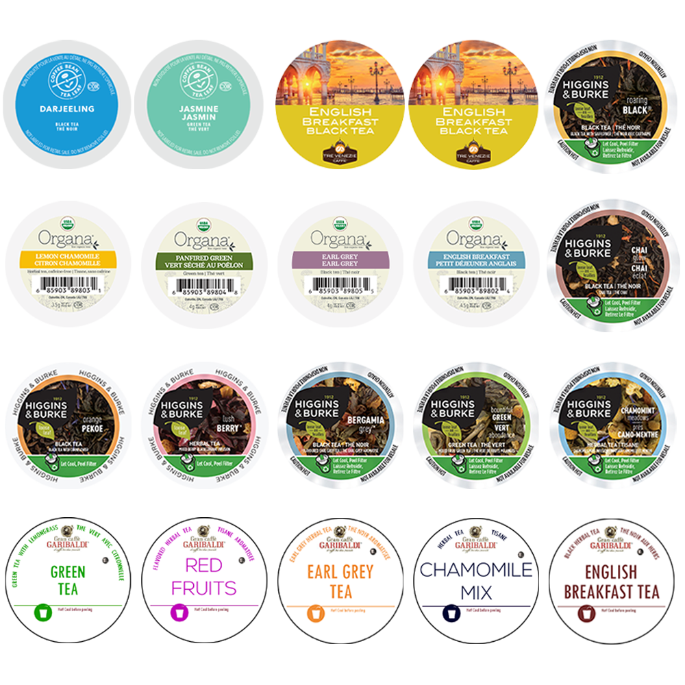 Tea Pods Variety Pack, Assorted Green Tea, Black Tea, White Tea
