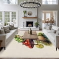thumbnail image 4 of Mushroom Frogs Large Area Rugs for Bedroom Living Room, Soft Non Slip Carpet Bedside Rug, Spring Floral Green Botanical Rustic Rectangular Floor Cover Kitchen Accent Rug 6'x9' for Dining Room/Office, 4 of 9