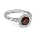 thumbnail image 2 of Mooneye Halo Engagement 925 Sterling Silver 0.50 Ctw Garnet Stacking Women Engagement Ring, 2 of 3