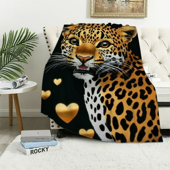 BCIIG Custom Cheetah Blanket with Name for Kids, Aldults - Soft, Fuzzy & Cozy  Crib Size Throw Blanket for Couch, Office - Black Cute Warm Blankets Gifts 40x50in