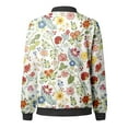 thumbnail image 5 of Women's Bomber Jacket Causal Floral Zip Up Long Sleeve Coat with Pockets 2025 Lightweight Loose Fall Fashion Outerwear Cardigan, 5 of 5