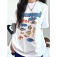 thumbnail image 2 of Women'S Casual Cartoon Print Long Sleeveless Pullover Crew Neck Summer T-Shirt Top tee, 2 of 8
