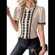 thumbnail image 1 of Blusas de Trabajo para Mujer, con Botones, Larga, Cuello en V, Encaje, Informal, con Botones, Camisas de Moda de Otoño, Color Albaricoque M, 1 of 10