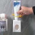 thumbnail image 4 of Visland Porte-Brosse à Dents Ensemble Presse-Dentifrice Installation Simple Mural Porte-Brosse à Dents avec Compartiments de Rangement, 4 of 8