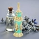 thumbnail image 4 of Frasco de perfume para mujer de 12 ml, estilo retro antiguo de Oriente Medio, de cristal con forma de flor de vid, vacío para aceites esenciales, decoración de bodas (verde y dorado), 4 of 7