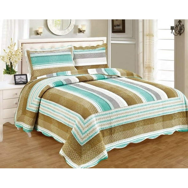 Marcielo 3 Piece 100 Cotton Quilt Set Bedspread Fl Printed Lightweight Bedspreads Summer Bed Coverlets Cover Prewashed Preshrunk For Men Women Queen Coffee Teal Stripe Com - Lightweight Summer Bedding Set Marcielo 3 Piece 100 Cotton Quilt Set Bedspread Fl Printed Lightweight Bedspreads Summer Bed Coverlets Cover Prewashed Preshrunk For Men Women Queen Coffee Teal Stripe Com - Lightweight Summer Bedding Set