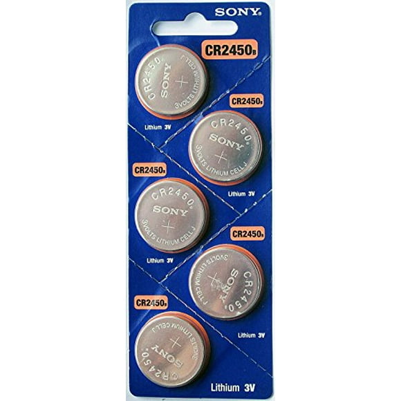 Sony CR2450 3V Lithium Coin Battery Pack Of 5 Batteries