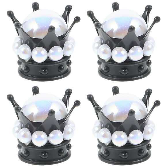 Miangastore Car Tire Cap Rhinestone Glossy Surface Vehicle Decoration 4Pcs