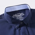 thumbnail image 4 of Ceisia Men's Oxford Long Sleeve Button Down Shirt With Striped Cuff Detail Navy XXXXL Gift, 4 of 6