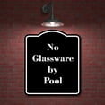 thumbnail image 2 of No Glassware by Pool BLACK Aluminium Composite Sign 8.5''x10'', 2 of 9