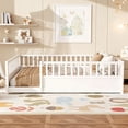 thumbnail image 2 of Bellemave Queen Size Floor Bed, Queen Montessori Bed Frame with High Fence Rails, Solid Wood Queen Beds Frame, Easy Assembly Platform Beds,White, 2 of 8