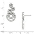 thumbnail image 2 of Sterling Silver and Cubic Zirconia Polished Circle Dangle Post Earrings - Measures 24x15mm Wide, 2 of 2