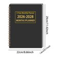 thumbnail image 3 of CZSCPDAW 2026-2028 Three-Year Monthly Planner with Spiral Binding, Schedule Calendar and Notes for Home Office and School, 3 of 3