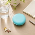 thumbnail image 4 of Pill Organizer Round Plastic 7 Compartment Turquoise for Purse Daily Travel Use, 4 of 6