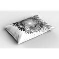 thumbnail image 2 of Ambesonne Fractal Pillow Sham 2 Pack, Palm Tree Leaves Island, 36"x20", Grey Black and White, 2 of 3