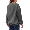 thumbnail image 3 of Timegard Womens Long Sleeve Tops Crewneck Drop Shoulder Solid Color Pullover Fall Casual Loose Blouse, 3 of 6