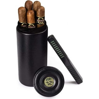 Portofino Dome Style Tinted Glass Cigar Humidor - Smooth Matte Black Finish - Capacity: 120