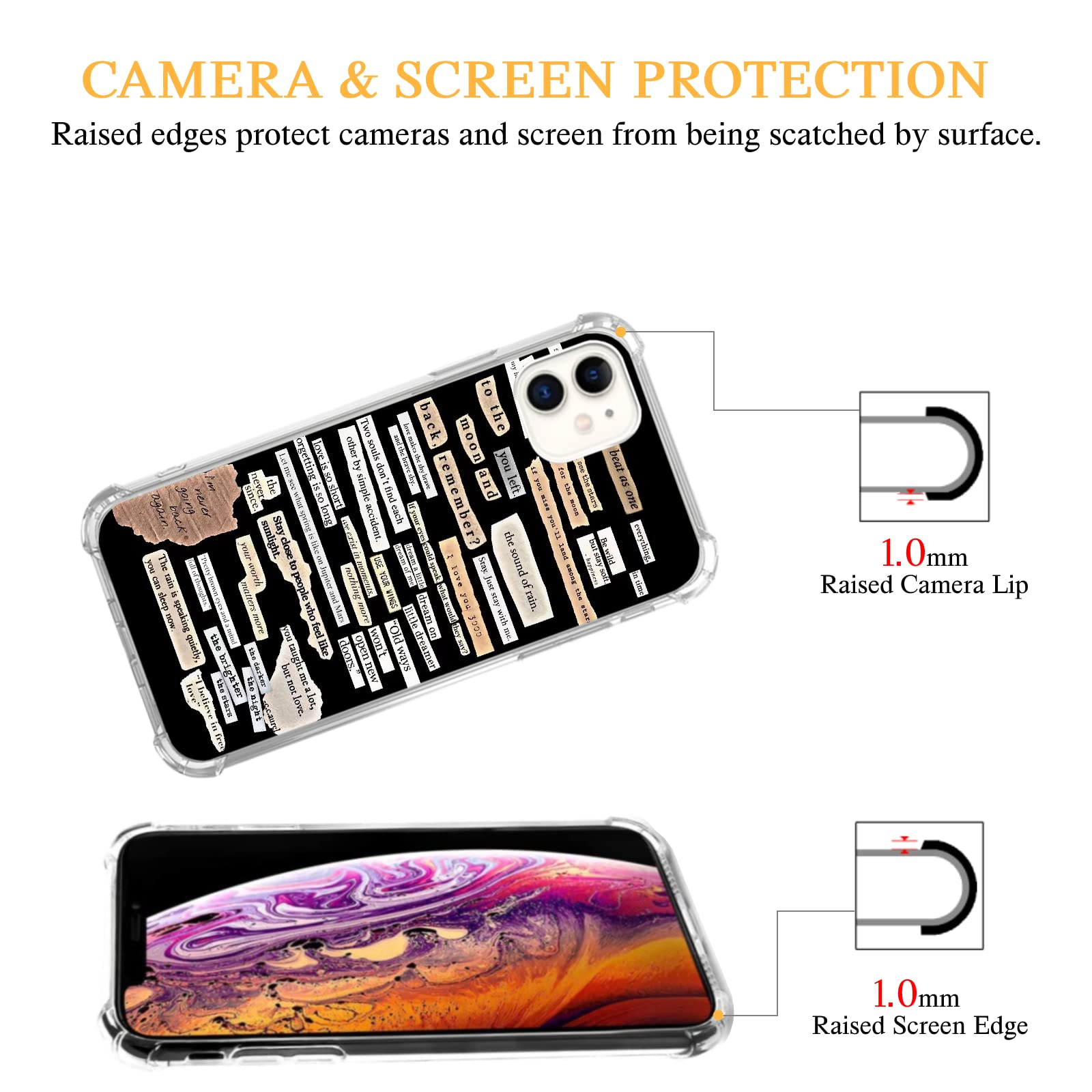 Hippie Quotes Case Compatible with iPhone 11,Unique Art Hippie Quotes Case Compatible with iPhone 11,Unique Art