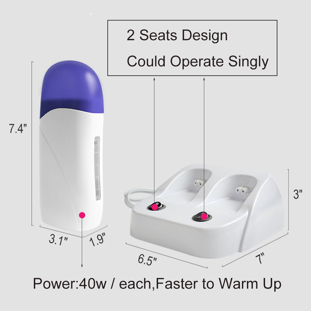 iMeshbean Double Depilatory Wax Heater Roller Body Hair Removal Roll On  Waxing Machine with Heater Base for Personal u0026 Professional Use Beauty  Salon (Wax Heater Only) - Walmart.com