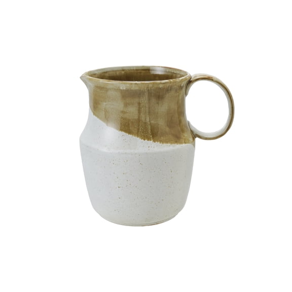 Bloomingville 2.5-Quart Stoneware Pitcher with Reactive Glaze, Brown and White