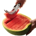 thumbnail image 4 of Cortador de frutas multifuncional de acero inoxidable, cortador de frutas de acero inoxidable 2 en 1, herramienta cortadora de sandía, cortador de frutas, utensilio de cocina, 4 of 5