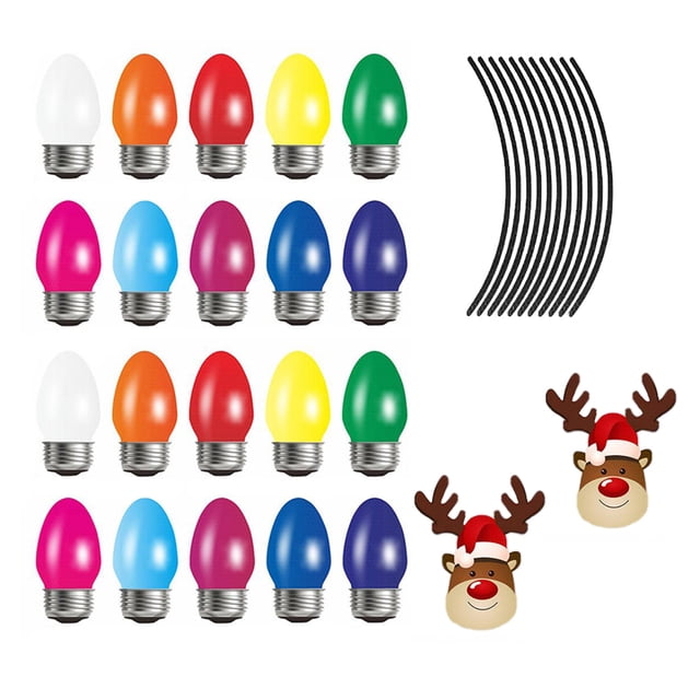 Riwesomey Etiqueta engomada de la bombilla de luz de Navidad fiesta noche Navidad coche refrigerador calcomanía decoración del automóvil reflectante sin Automoción decorativa y accesorios Riwesomey VI017117-00B