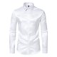 thumbnail image 1 of Blusa y camisa de manga larga con cuello vuelto para hombre, informal, lisa, con botones, de poliéster, 1 of 9