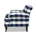thumbnail image 3 of Jennifer Taylor Home Alana 38" Lawson Large Living Room Accent Arm Chair with Metal Casters, Blue lattice Woven, 3 of 9