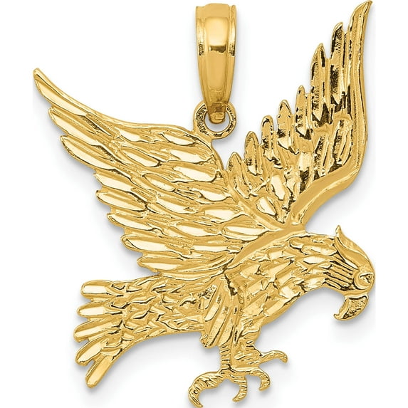14K Yellow Gold Eagle Pendant (20 X 19) Made In Peru c3491