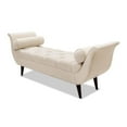 thumbnail image 1 of Pemberly Row Tufted Flared Arm Entryway Bench Cream Polyester, 1 of 11