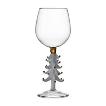 1 Pcs Christmas Wine Glasses With Stem, Personalised Christmas Tree Wine Glass, Decorated Drinking Cup Crystal Christmas Holiday Tree Stemmed for Holiday Gift Xmas 8.46"