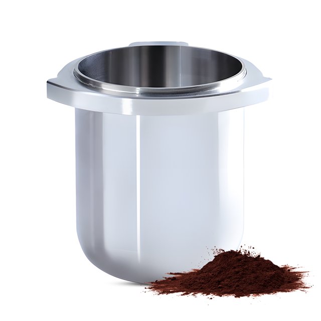 Tasse Doseuse de Poudre de Café 54 mm avec Sortie de Poudre Indépendante et Conception Suspendable à Double Oreille, Outil de Distribution de Café Espresso à Pression en Acier Inoxydable 304, Compatible avec Breville Série 8