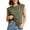 Army Green, variant on Axiiglly Plus Size Blouses for Women, Short Sleeves Solid Color Crew Neck Lightweight Summer Outdoor Tops, S-3XL