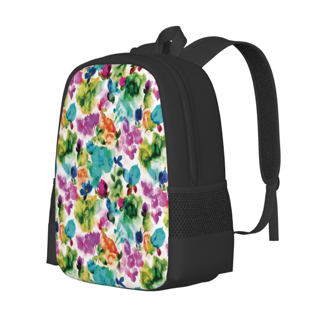 Easygdp Watercolor Flowers Mochila de Gran Capacidad Minimalista Ideal para Escuela, Viajes y Uso Diario